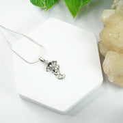 Krishna Silver Pendant : Standing Flute - Love Rocks